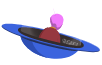 Illustration of a pink alien in a blue UFO
